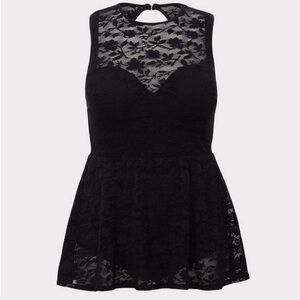 Torrid Plus Size Black Floral Lace  One Piece Swimdress Swimsuit 3669